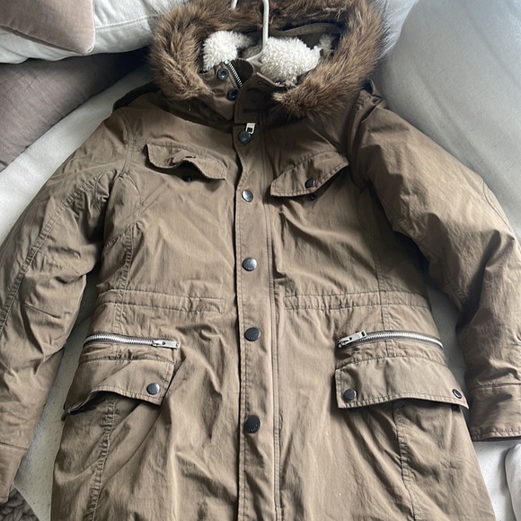 Sherpa Lined TNA Winter Jacket PARKA Army Green Size Small - Picture 9 of 11
